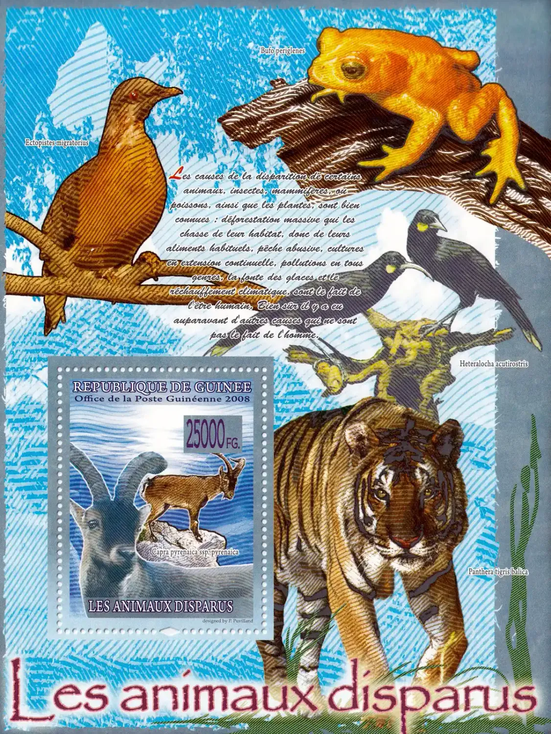 Guinea 2008 Fauna - Extinct Animals, Mammals. (ss/1v). MNH(**)