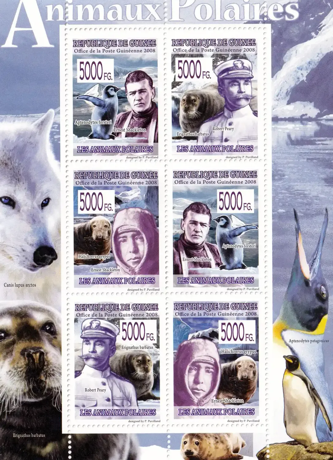 Guinea 2008 Fauna - Polar Animals. (ss/6v). MNH(**) Guinea 2008 Fauna - Polar Animals. (ss/6v). MNH(**)