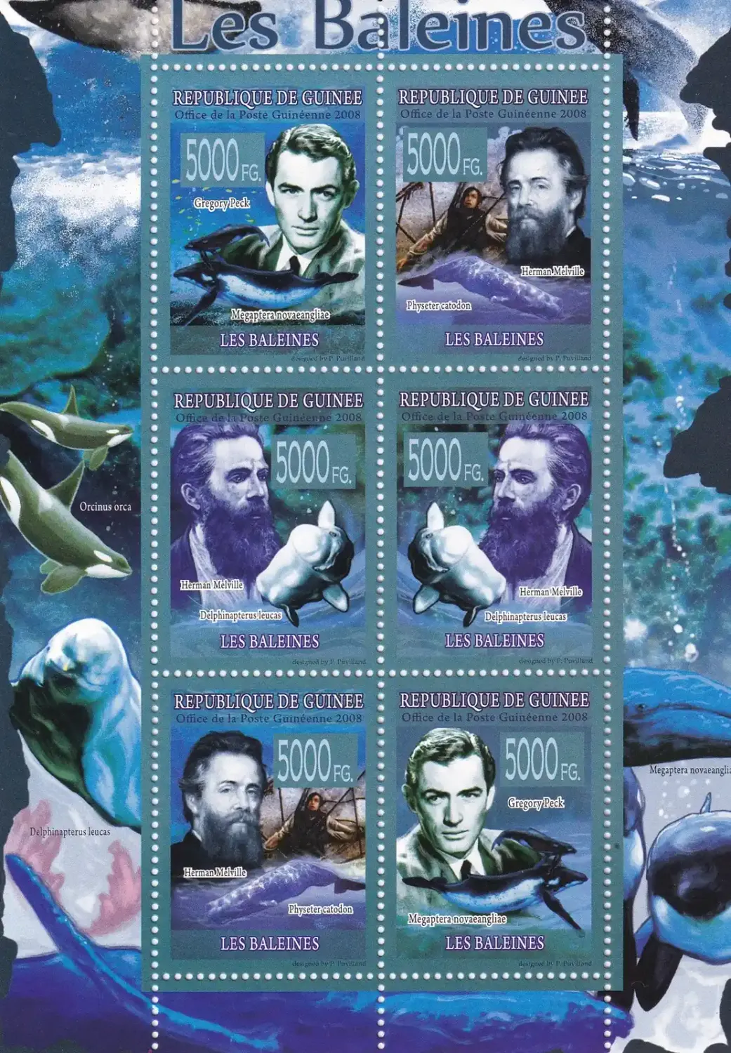 Guinea 2008 Fauna - Whales. (ss/6v). MNH(**) Guinea 2008 Fauna - Whales. (ss/6v). MNH(**)
