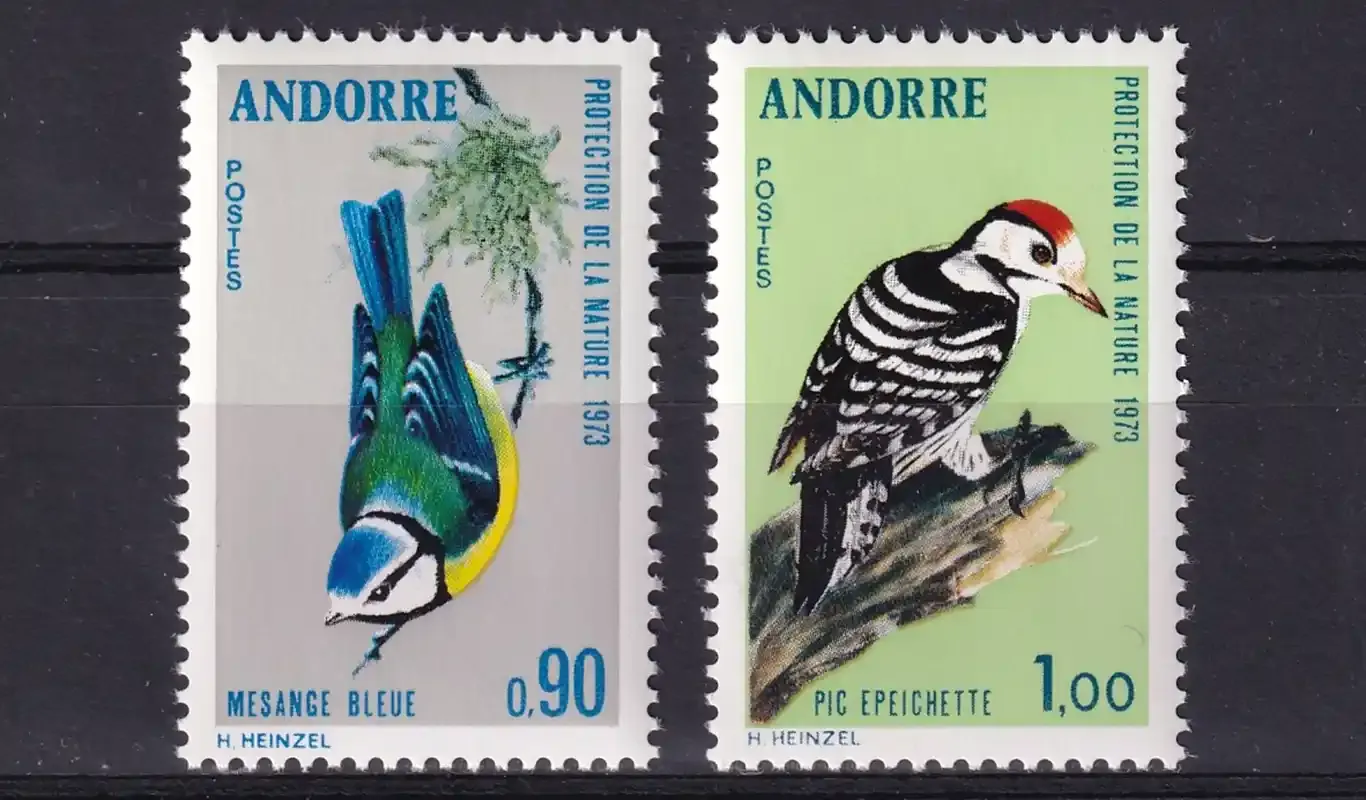 Andorra 1973 Nature Protection. Birds (2v). MNH(**) Andorra 1973 Nature Protection. Birds (2v). MNH(**)