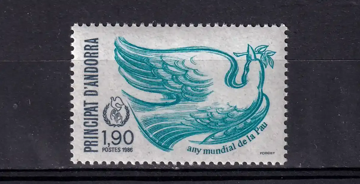 Andorra 1986 International Peace Year, Birds (1v). MNH(**)