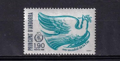 Andorra 1986 International Peace Year, Birds (1v). MNH(**)