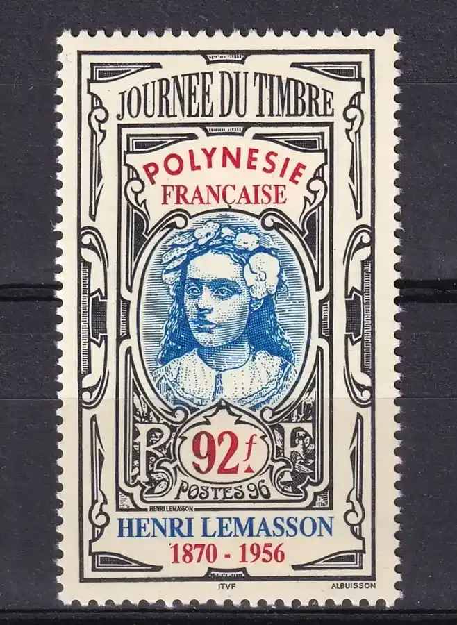 France (French Polynesia) 1996 Stamp Day - The 40th Anniv of the Death of Henri Lemasso, Photographer and Stamp Designer (1v)-MNH(**) France (French Polynesia) 1996 Stamp Day - The 40th Anniv of the Death of Henri Lemasso, Photographer and Stamp Designer (1v)-MNH(**)