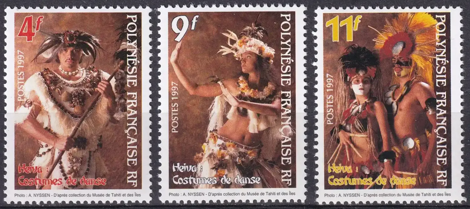 France (French Polynesia) 1997 Dance Costumes (3v)-MNH(**)