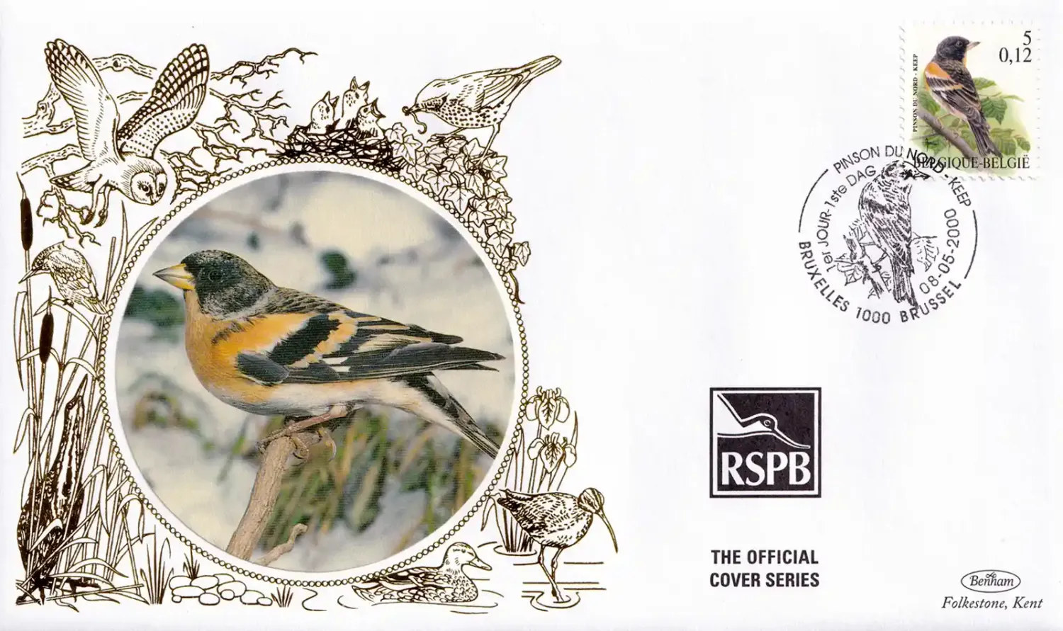 Belgium 2000 Birds Silk FDC Belgium 2000 Birds Silk FDC
