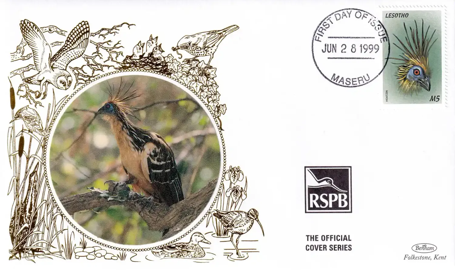 Lesotho 1999 Birds Silk FDC Lesotho 1999 Birds Silk FDC