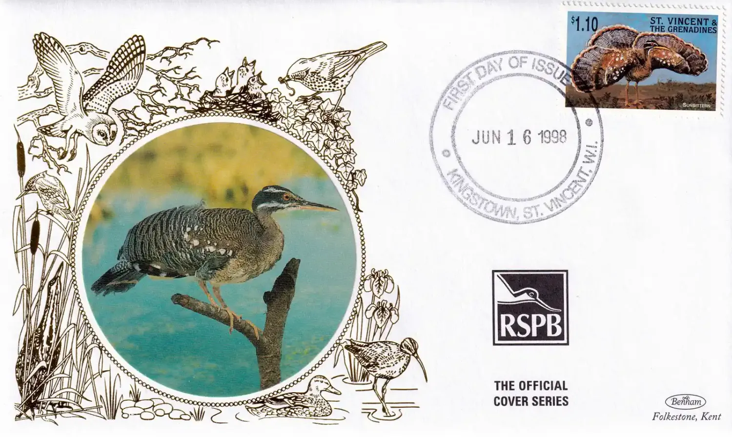 St. Vincent And The Grenadines 1998 Birds Silk FDC St. Vincent And The Grenadines 1998 Birds Silk FDC