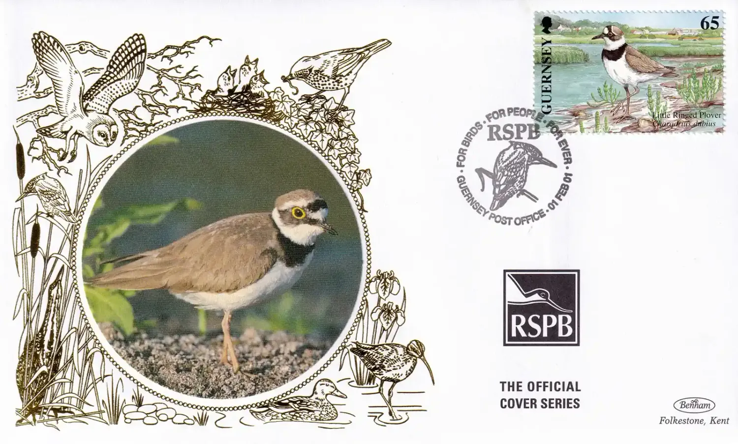 Guernsey 2001 Birds Silk FDC Guernsey 2001 Birds Silk FDC