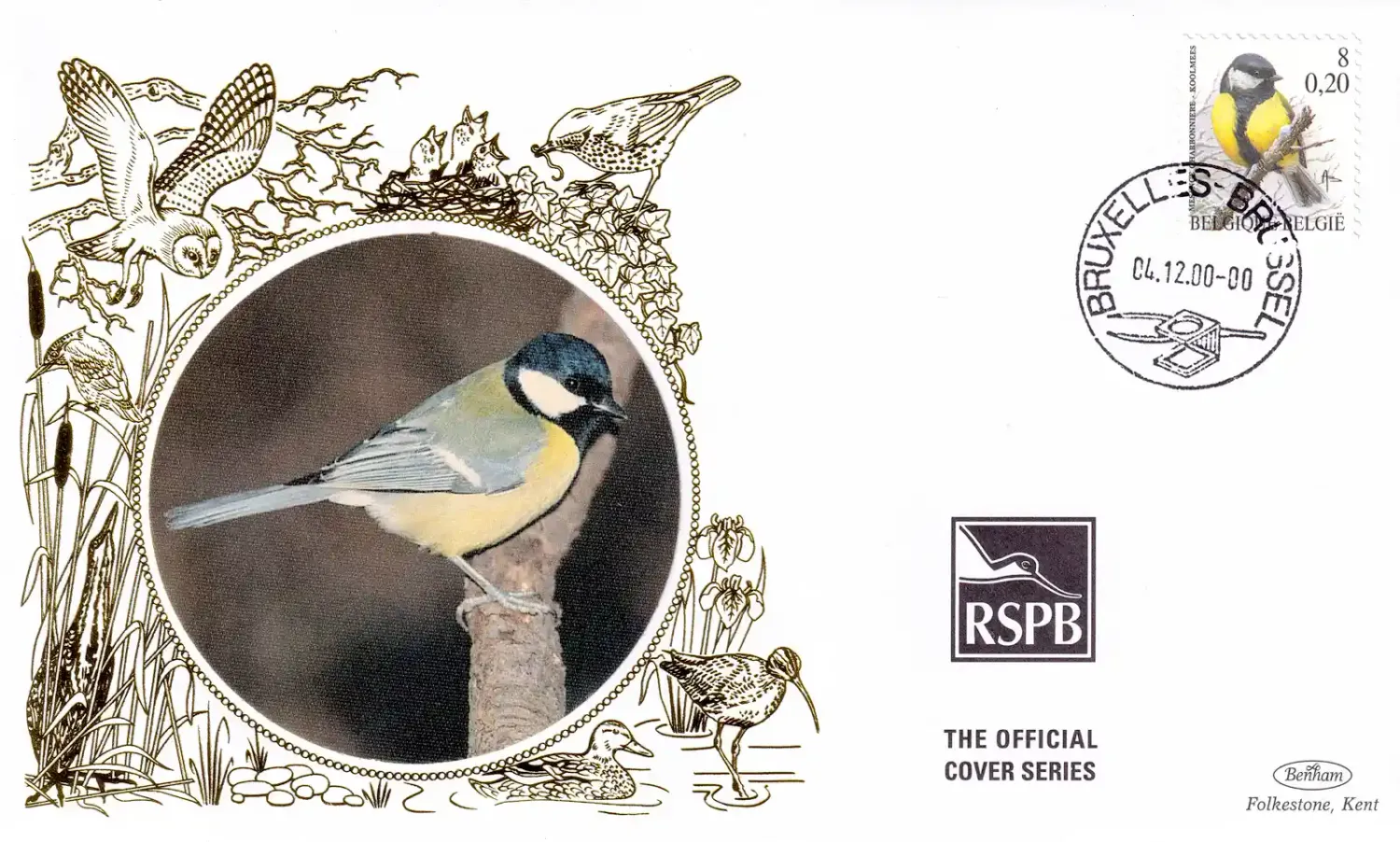 Belgium 2000 Birds Silk FDC Belgium 2000 Birds Silk FDC