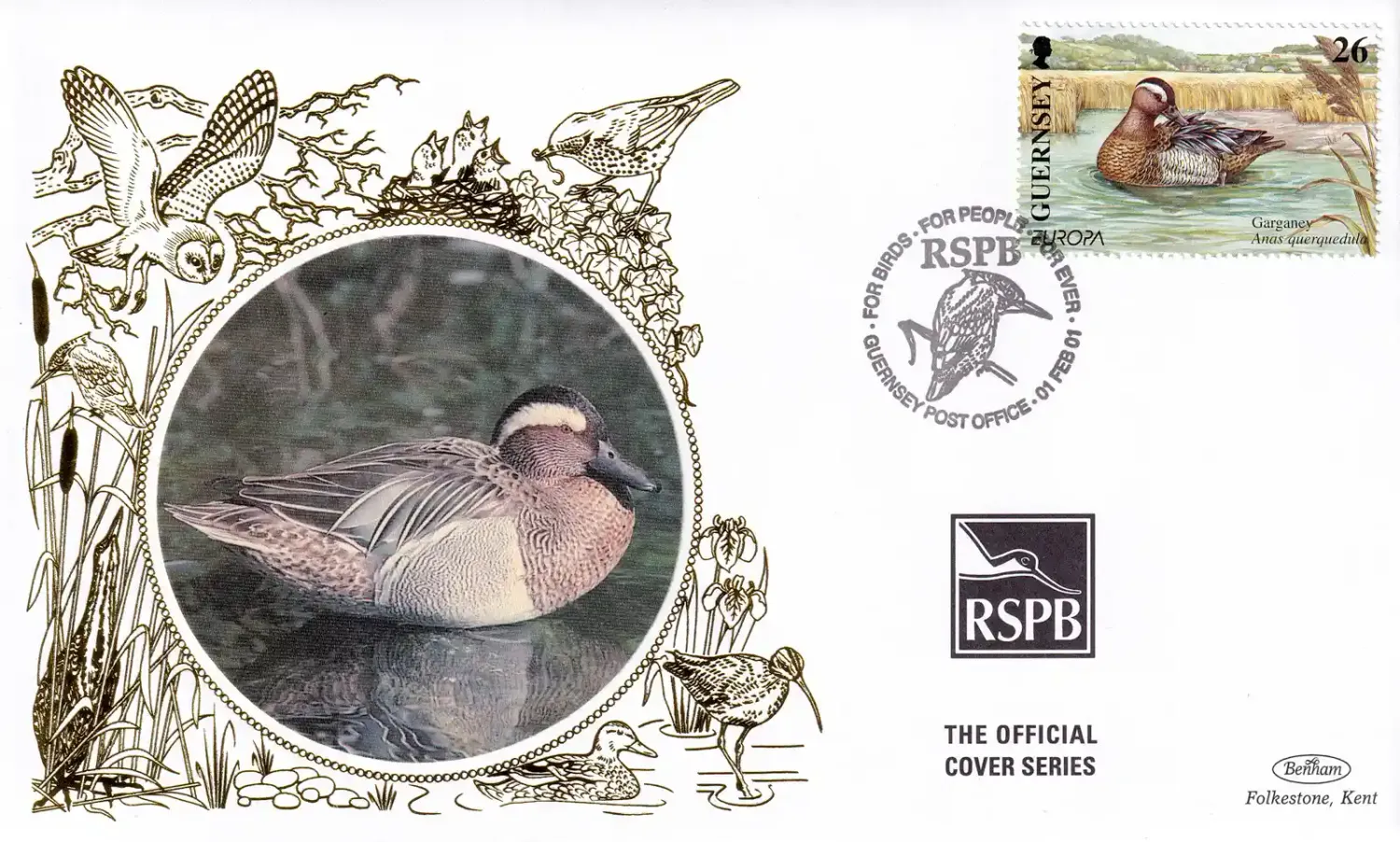 Guernsey 2001 Birds Silk FDC Guernsey 2001 Birds Silk FDC