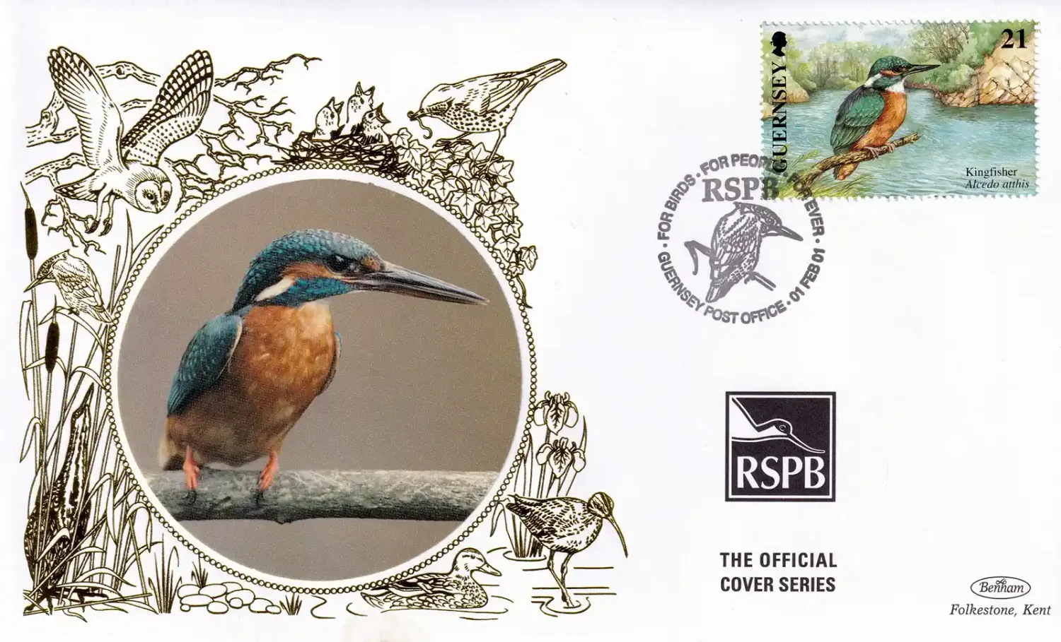 Guernsey 2001 Birds Silk FDC Guernsey 2001 Birds Silk FDC