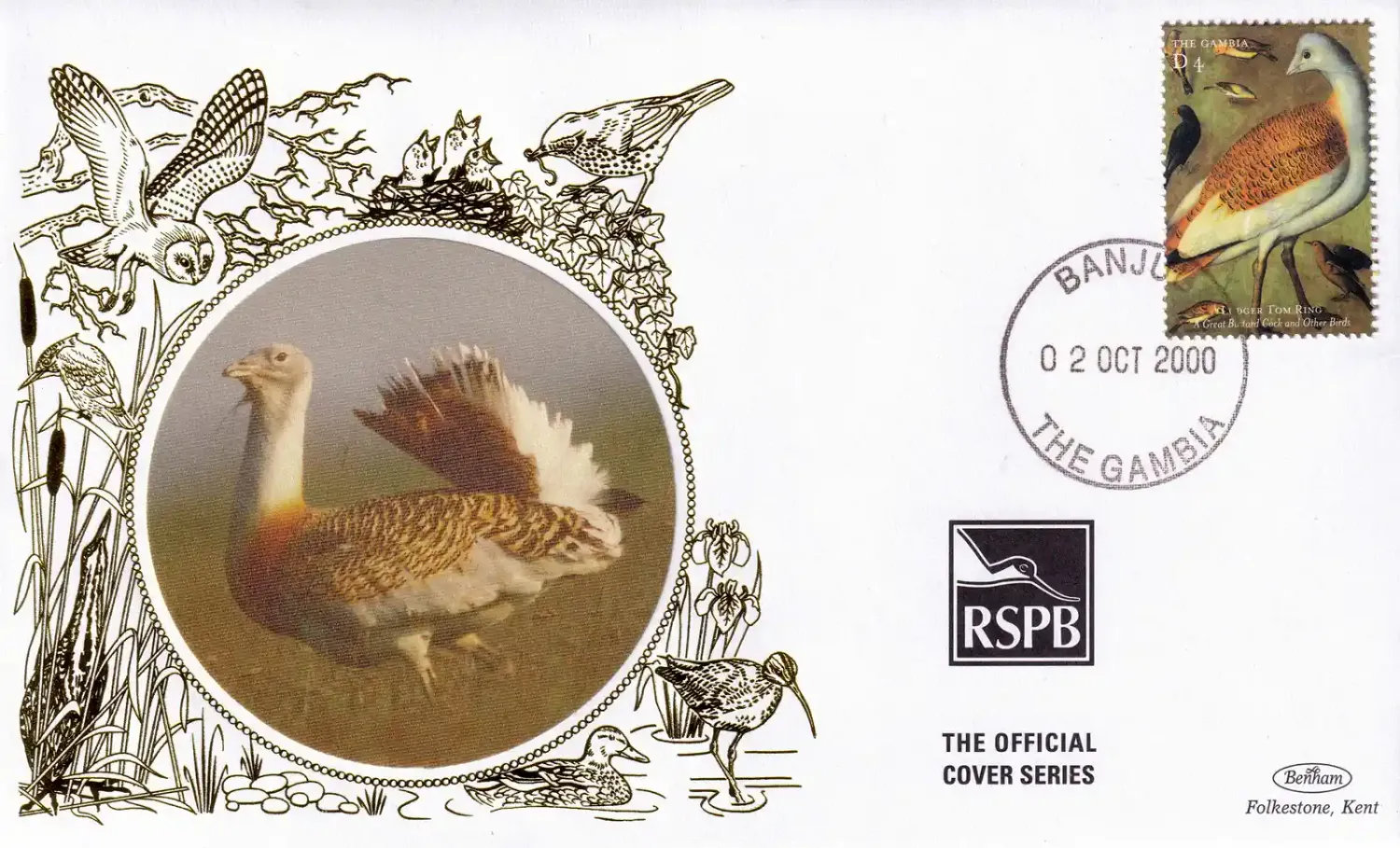 Gambia 2000 Birds Silk FDC Gambia 2000 Birds Silk FDC