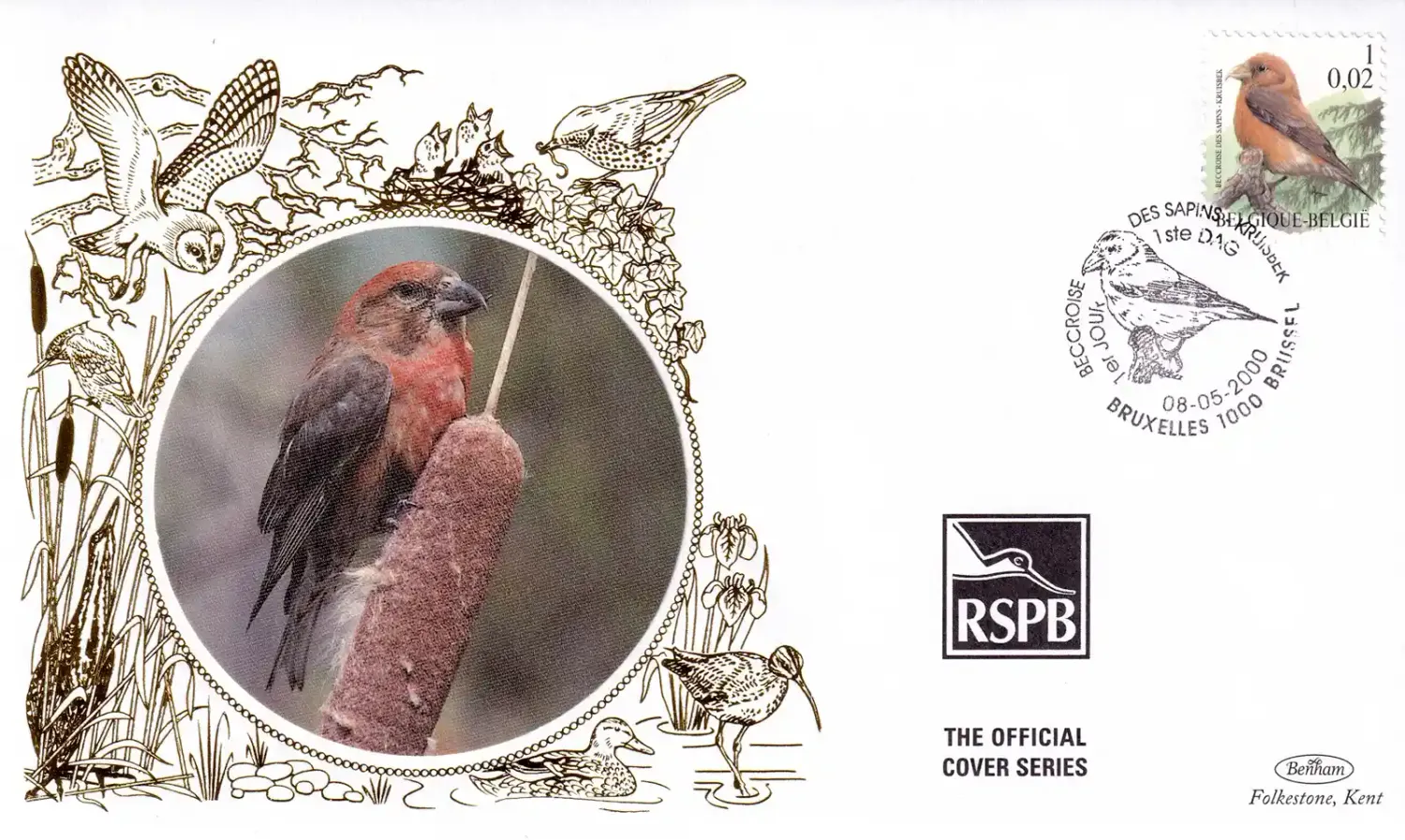 Belgium 2000 Birds Silk FDC Belgium 2000 Birds Silk FDC