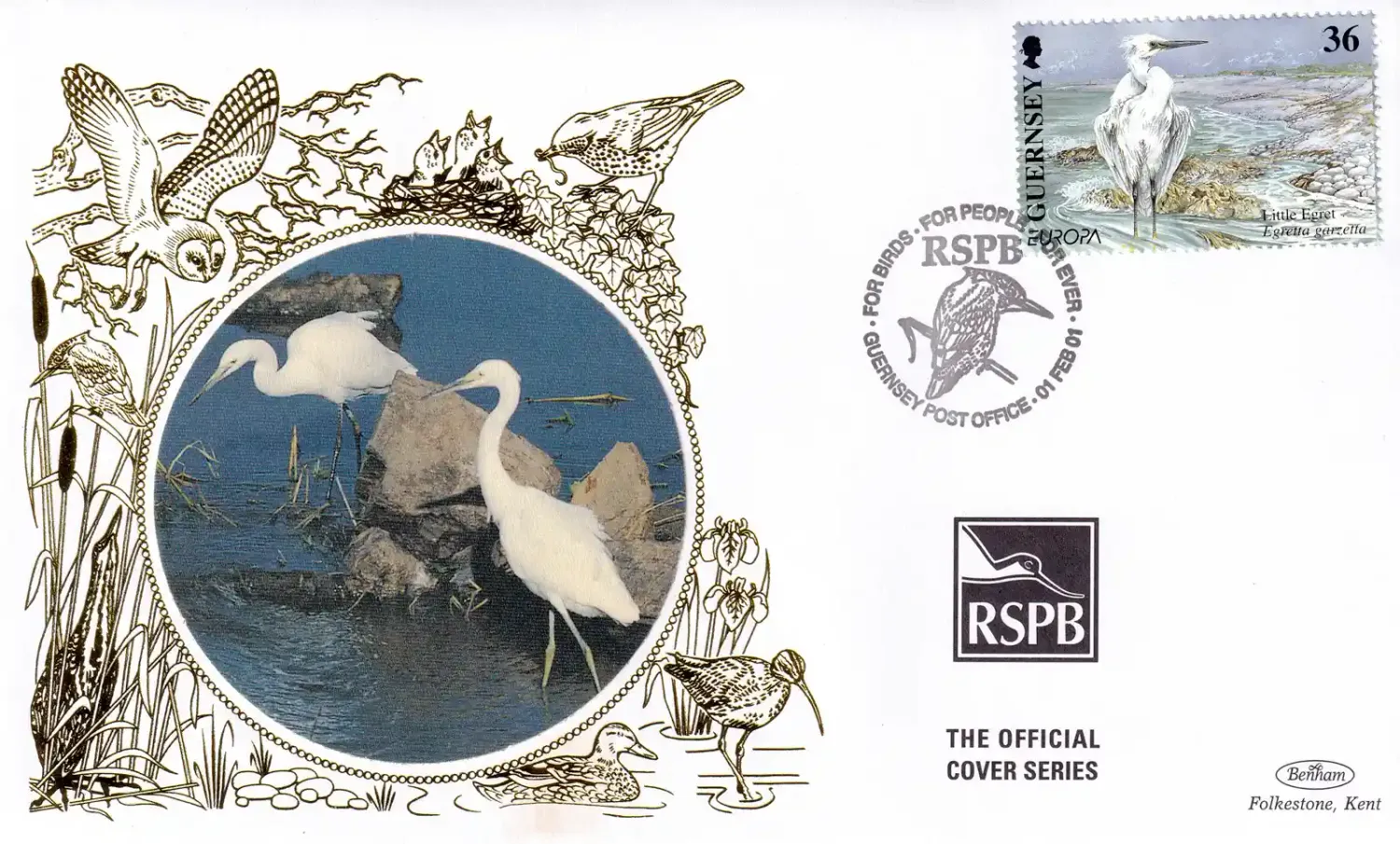 Guernsey 2001 Birds Silk FDC Guernsey 2001 Birds Silk FDC