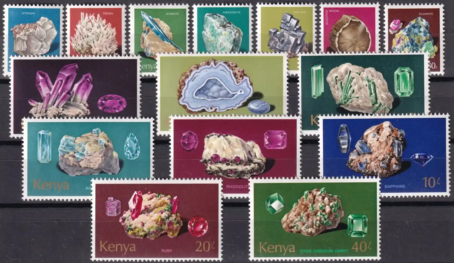 Kenya 1977 Minerals. MNH(**) Kenya 1977 Minerals. MNH(**)