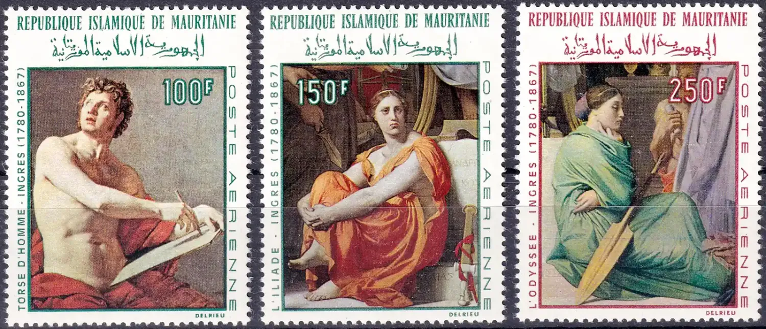 Mauritania 1968 Airmail - The 100th Anniv of the Death of Dominique Ingres, 1780-1867 (3v). MNH(**) Mauritania 1968 Airmail - The 100th Anniv of the Death of Dominique Ingres, 1780-1867 (3v). MNH(**)