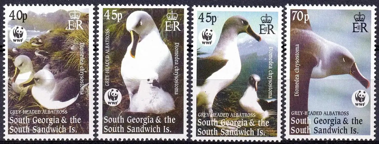 South Georgia Island 2003 WWF - Gray-headed Albatross (4v). MNH(**) South Georgia Island 2003 WWF - Gray-headed Albatross (4v). MNH(**)