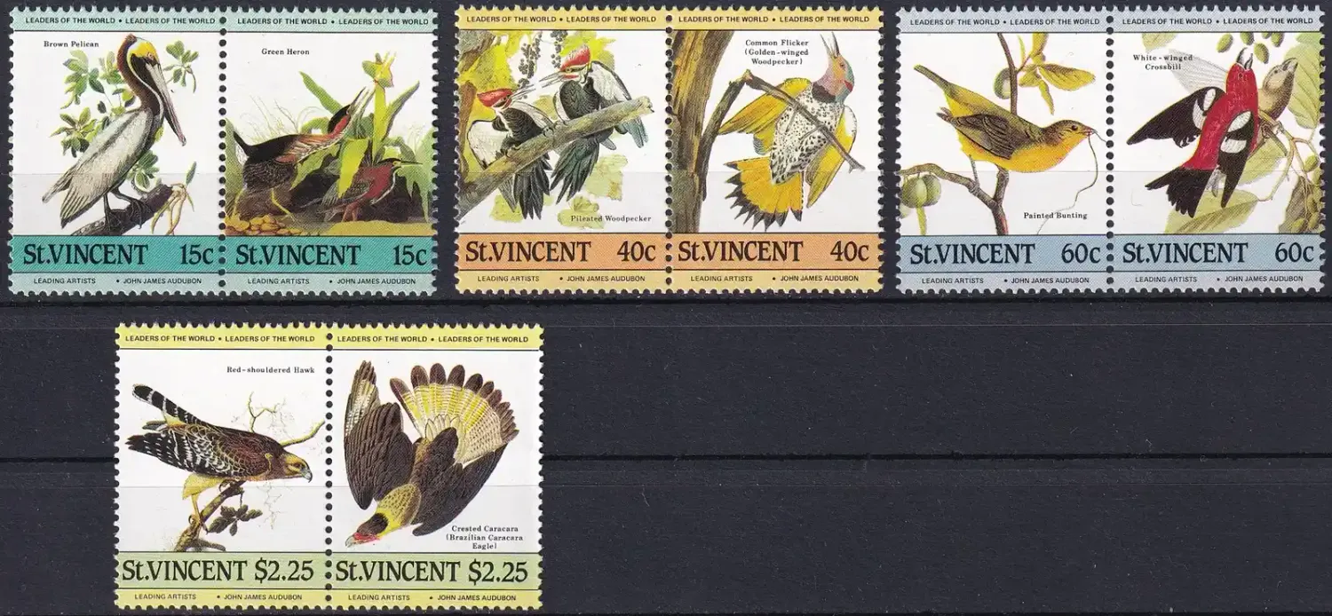 St. Vincent 1985 Birds - The 200th Anniv of the Birth of John James Audubon MNH(**) St. Vincent 1985 Birds - The 200th Anniv of the Birth of John James Audubon MNH(**)