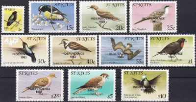 St. Kitts 1983 Issues of 1981 Overprinted "INDEPENDENCE 1983" (11v). MNH(**) St. Kitts 1983 Issues of 1981 Overprinted "INDEPENDENCE 1983" (11v). MNH(**)