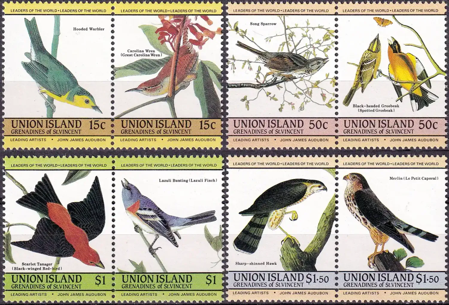 Union Island 1985 Birds - The 200th Anniv of the Birth of John James Audubon MNH(**) Union Island 1985 Birds - The 200th Anniv of the Birth of John James Audubon MNH(**)