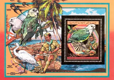 Comoro Islands 1989 Airmail - Scouts, Butterflies and Birds (SS/1v) MNH(**) Comoro Islands 1989 Airmail - Scouts, Butterflies and Birds (SS/1v) MNH(**)