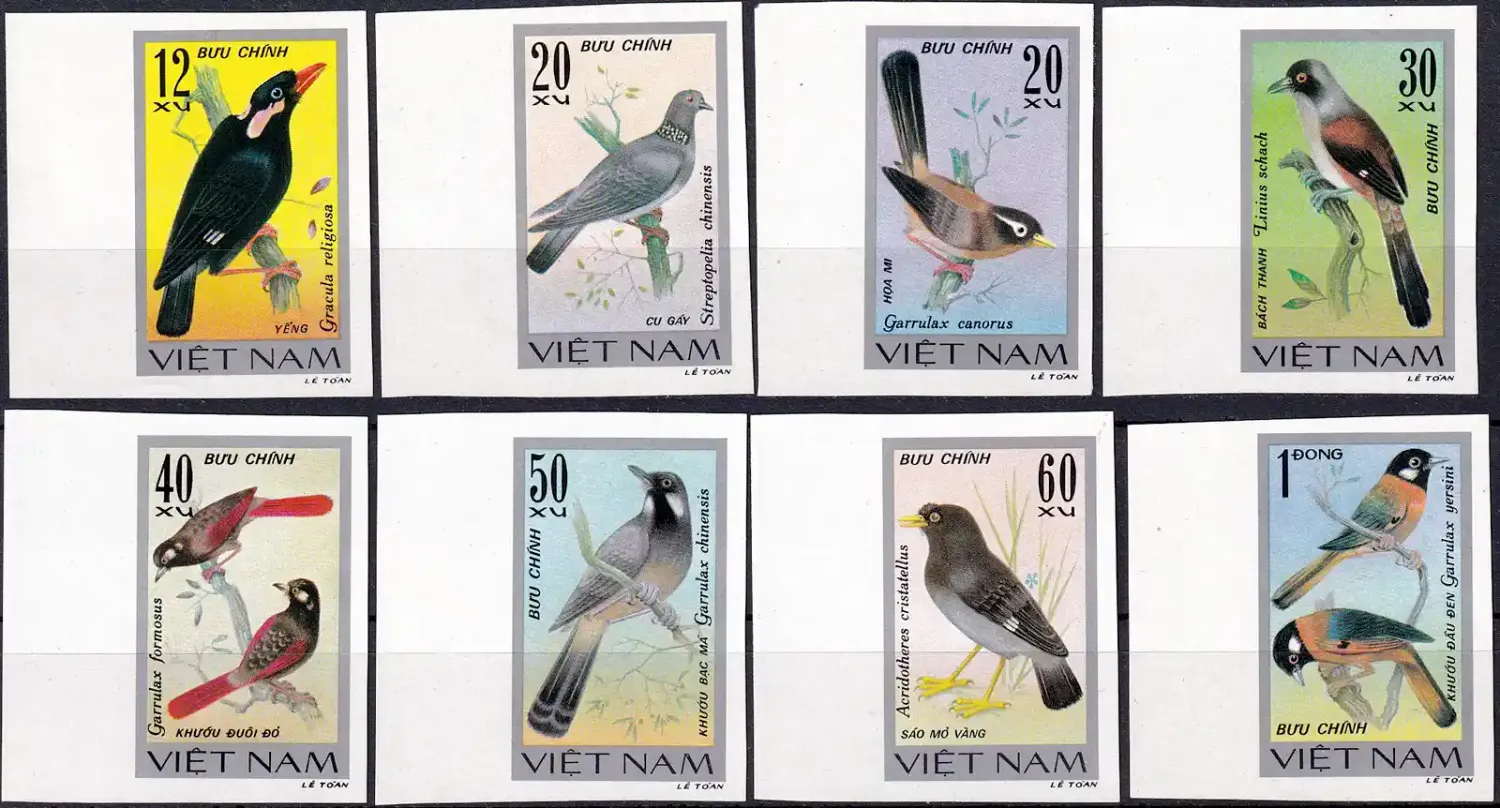 Vietnam 1978 Birds, Songbirds (8v) Imperf. MNH(**)