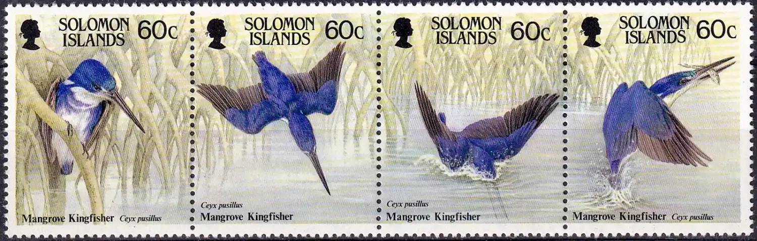 Solomon Islands 1987 Mangrove Kingfisher. Birds (v4). MNH(**) Solomon Islands 1987 Mangrove Kingfisher. Birds (v4). MNH(**)