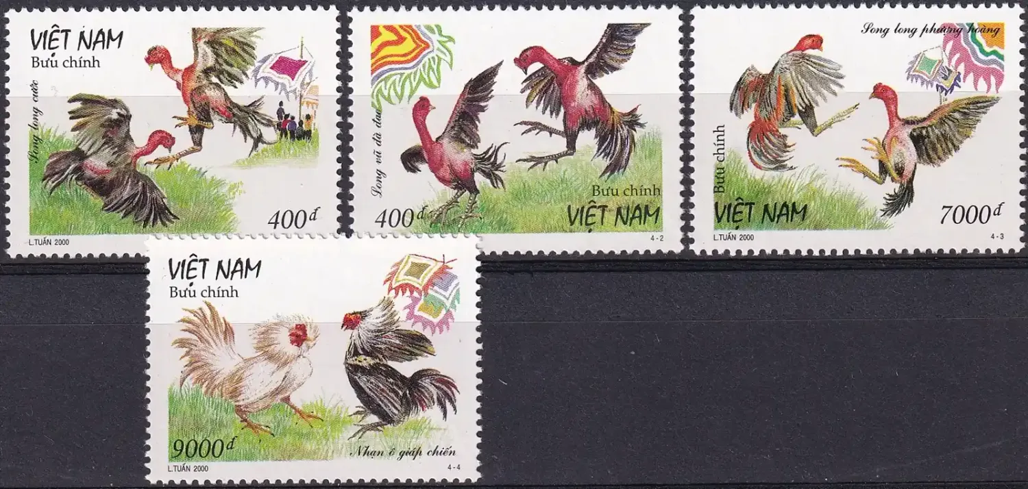 Vietnam 2000 Birds - Cock Fighting (4v). MNH(**)
