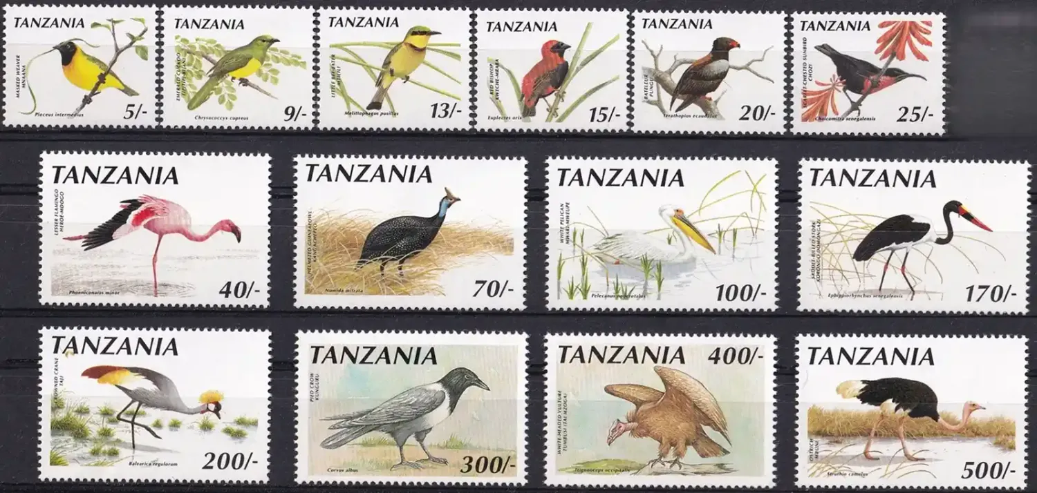 Tanzania 1990 Birds Definitives. MNH Tanzania 1990 Birds Definitives. MNH