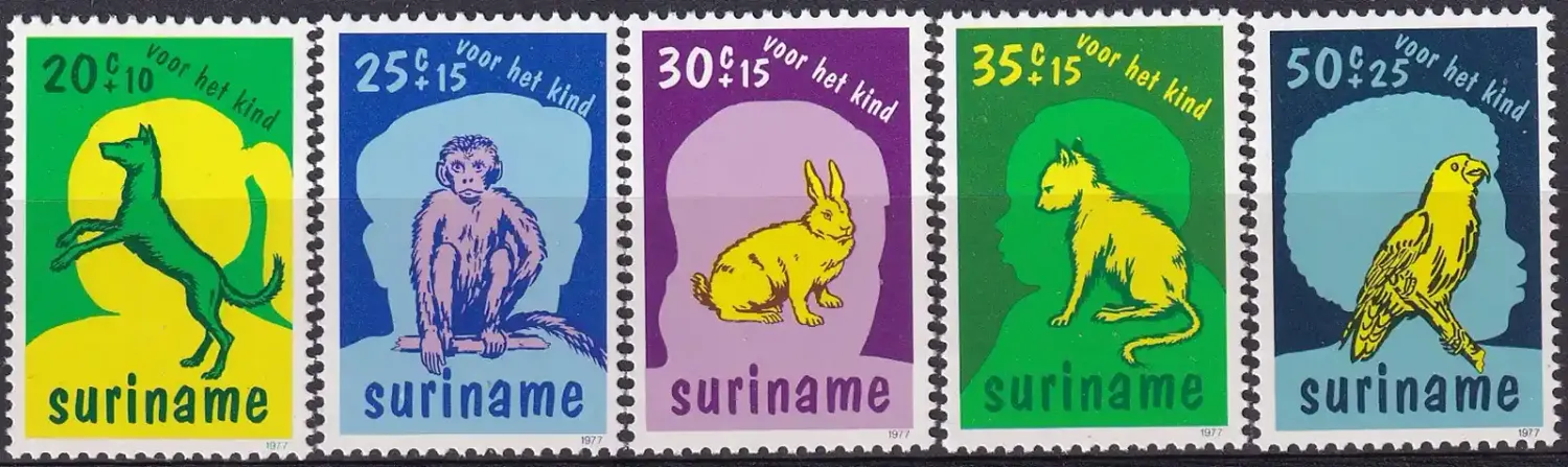 Suriname 1977 Child Welfare - Pets. MNH(**) Suriname 1977 Child Welfare - Pets. MNH(**)