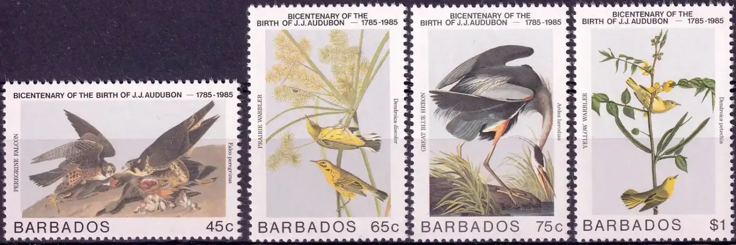 Barbados 1985 Birds - Birth of John J. Audubon. Birds (4v). MNH(**) Barbados 1985 Birds - Birth of John J. Audubon. Birds (4v). MNH(**)