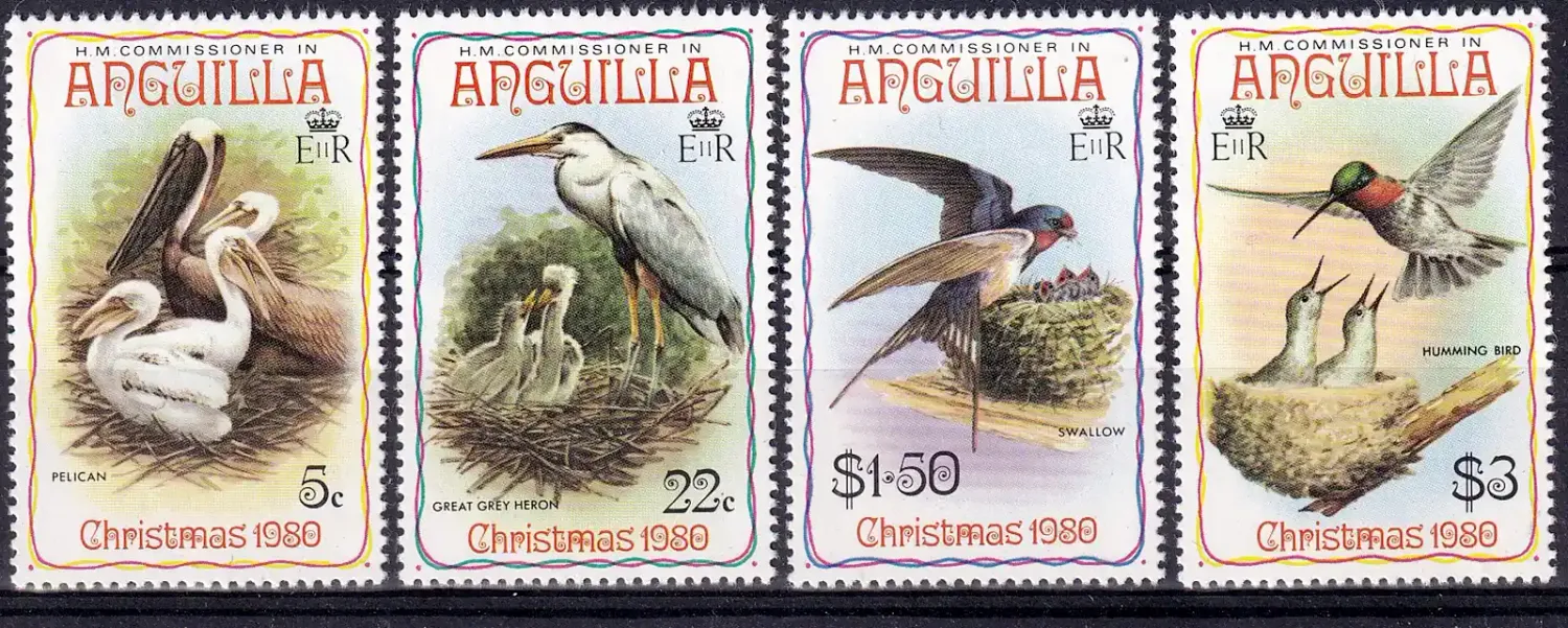 Anguilla 1980 Christmas - Birds (4v). MNH(**) Anguilla 1980 Christmas - Birds (4v). MNH(**)