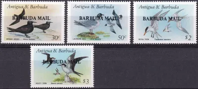 Barbuda 1987 Sea Birds - Overprinted "BARBUDA MAIL" (4v). MNH(**) Barbuda 1987 Sea Birds - Overprinted "BARBUDA MAIL" (4v). MNH(**)
