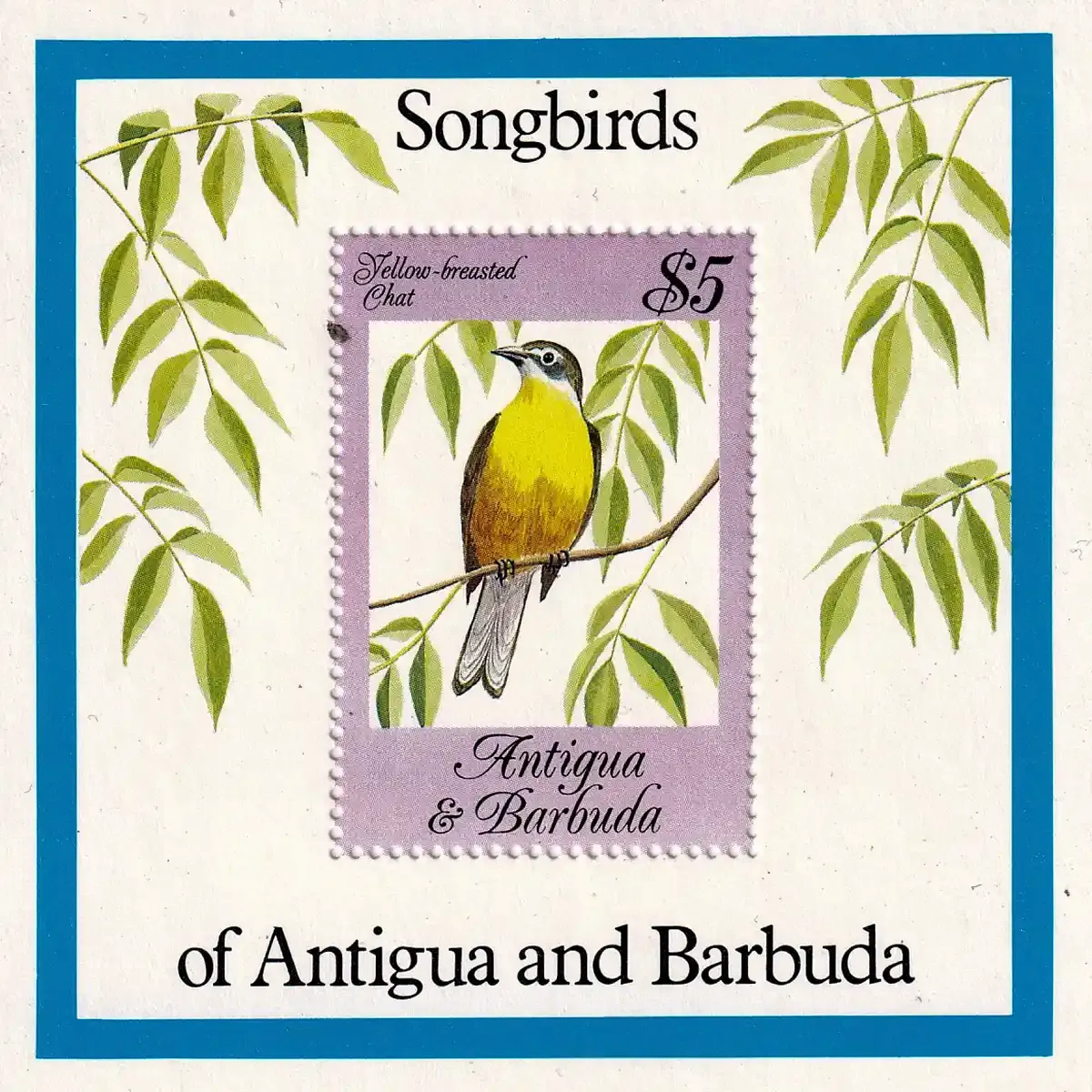 Antigua & Barbuda 1984 Songbirds (SS/v1). MNH(**) Antigua & Barbuda 1984 Songbirds (SS/v1). MNH(**)