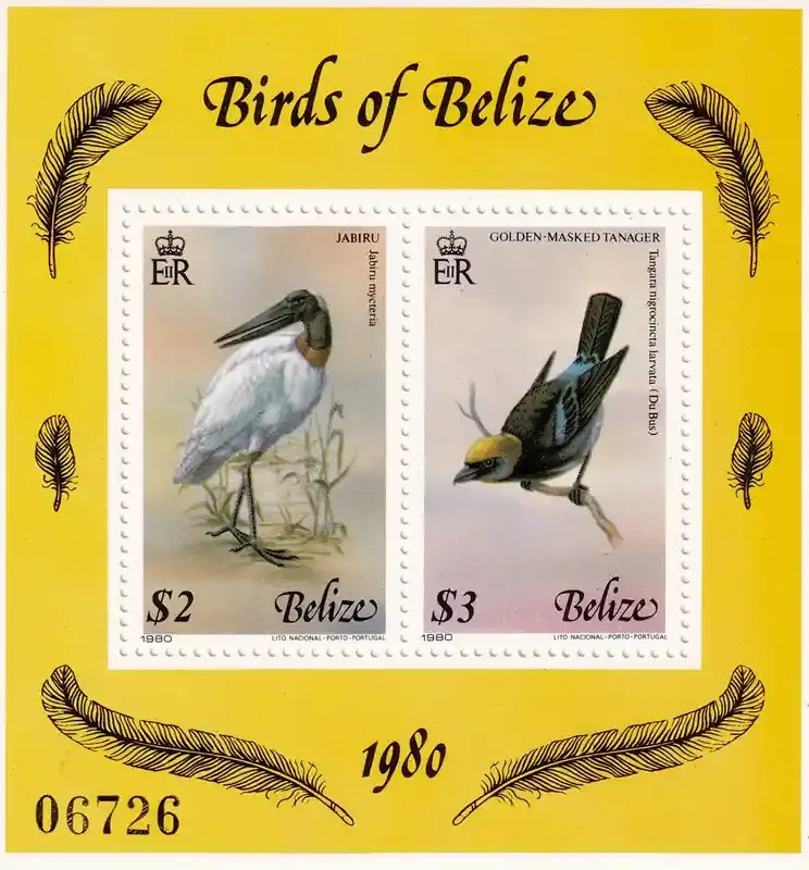 Belize 1980 Birds of Belize (ss/2v). MNH (**) Belize 1980 Birds of Belize (ss/2v). MNH (**)