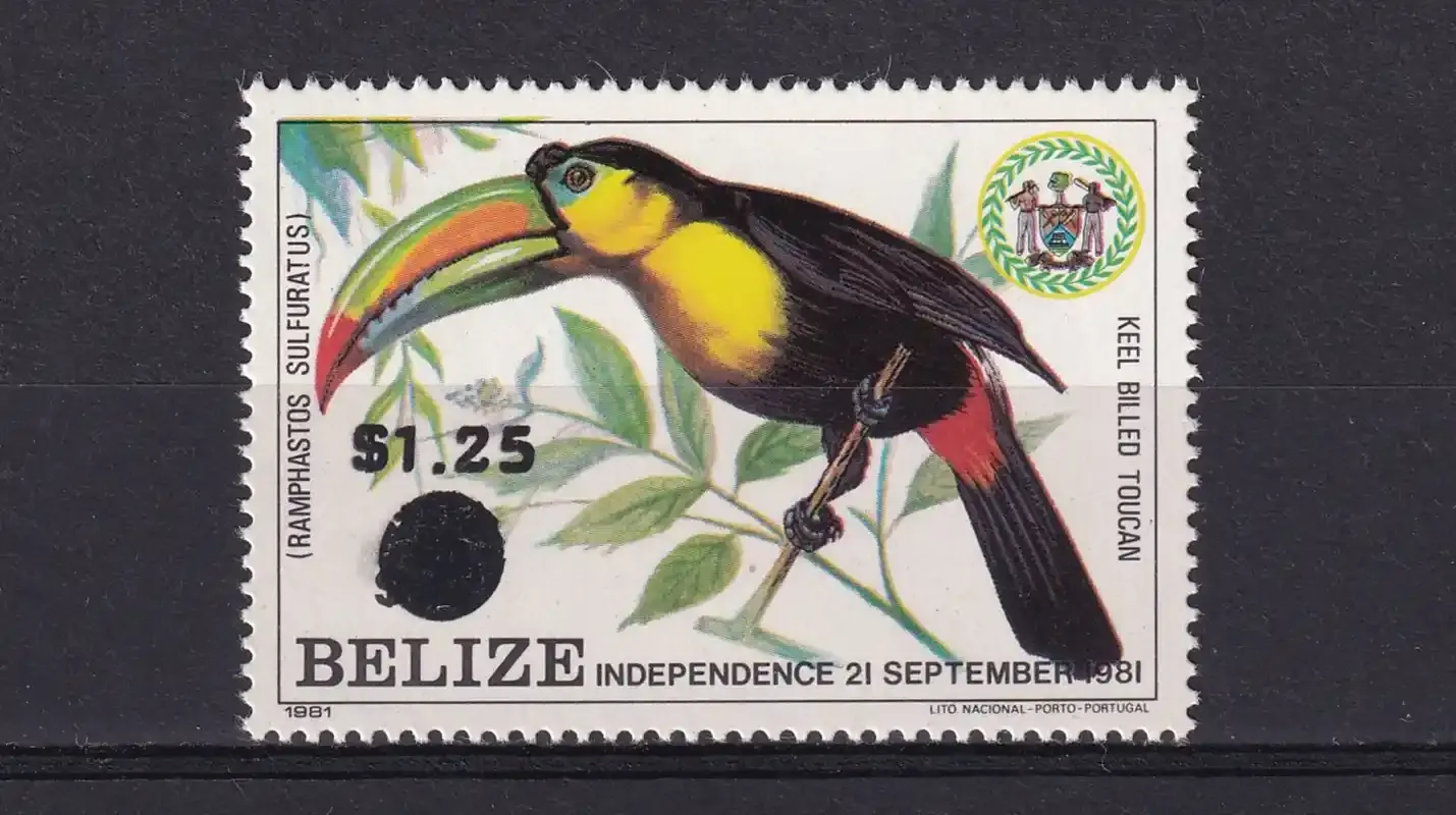 Belize 1983 Birds. Sc #428 - $1.25 Keel Billed Toucan bird. Rare (1v). MNH (**)