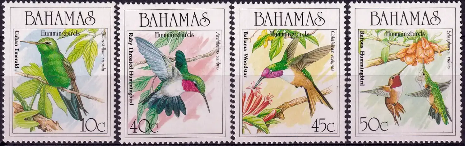 Bahamas 1989 Birds. Hummingbirds. (4v)-MNH(**) Bahamas 1989 Birds. Hummingbirds. (4v)-MNH(**)