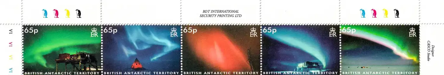 British Antarctic: 2008 Auroras. (5v) MNH(**) British Antarctic: 2008 Auroras. (5v) MNH(**)