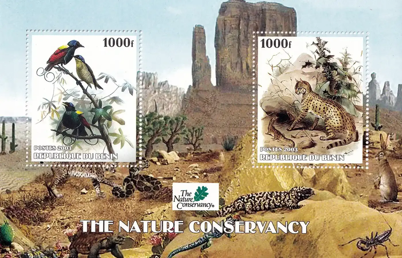 Benin 2003 Nature Conservancy. Birds &amp; Mammals. (ss/1v). MNH(**)