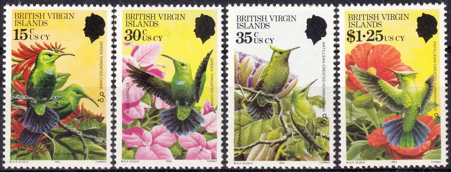 British Virgin Islands 1982 Birds and Flowers (4v)-MNH(**) British Virgin Islands 1982 Birds and Flowers (4v)-MNH(**)