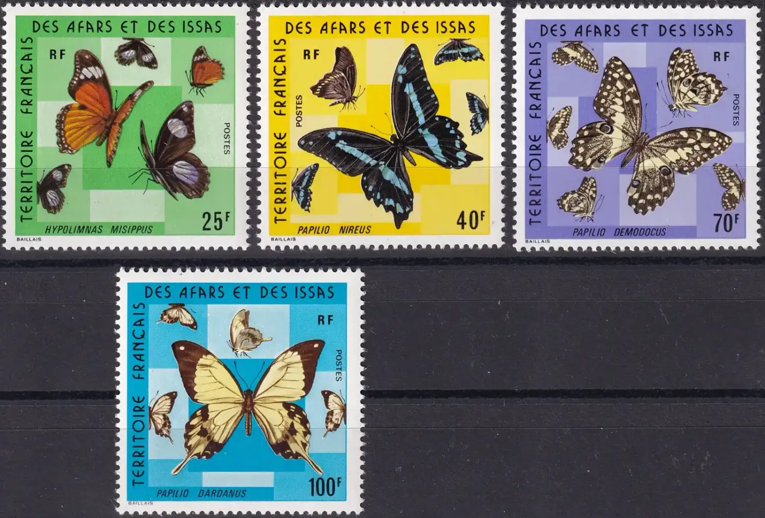 Afars and Issas 1975 Butterflies (4v). MNH(**) Afars and Issas 1975 Butterflies (4v). MNH(**)