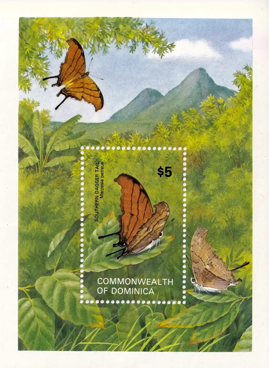 Dominica 1982 Butterflies (ss/4v)-MNH(**)