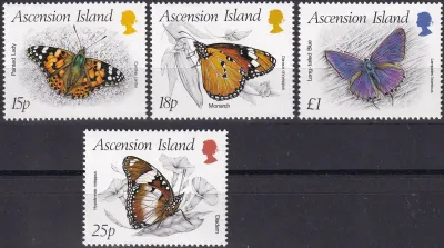 Ascension 1987 Insects - Butterflies. MNH(**) Ascension 1987 Insects - Butterflies. MNH(**)