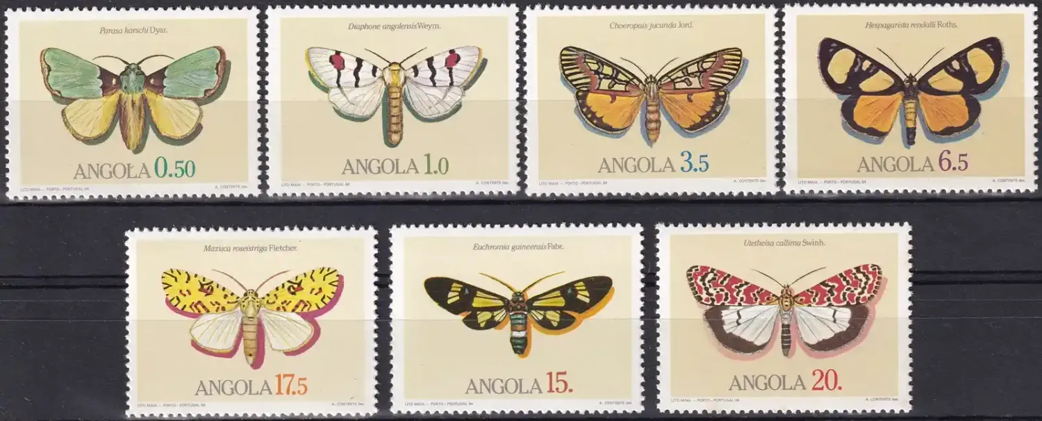 Angola 1984 Moths. (7v) MNH(**)