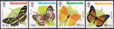 Montserrat 1981 Butterflies (4v) - MNH(**) Montserrat 1981 Butterflies (4v) - MNH(**)