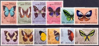 Papua New Guinea 1966 Butterflies Definitive. (12v) MNH(**) Papua New Guinea 1966 Butterflies Definitive. (12v) MNH(**)