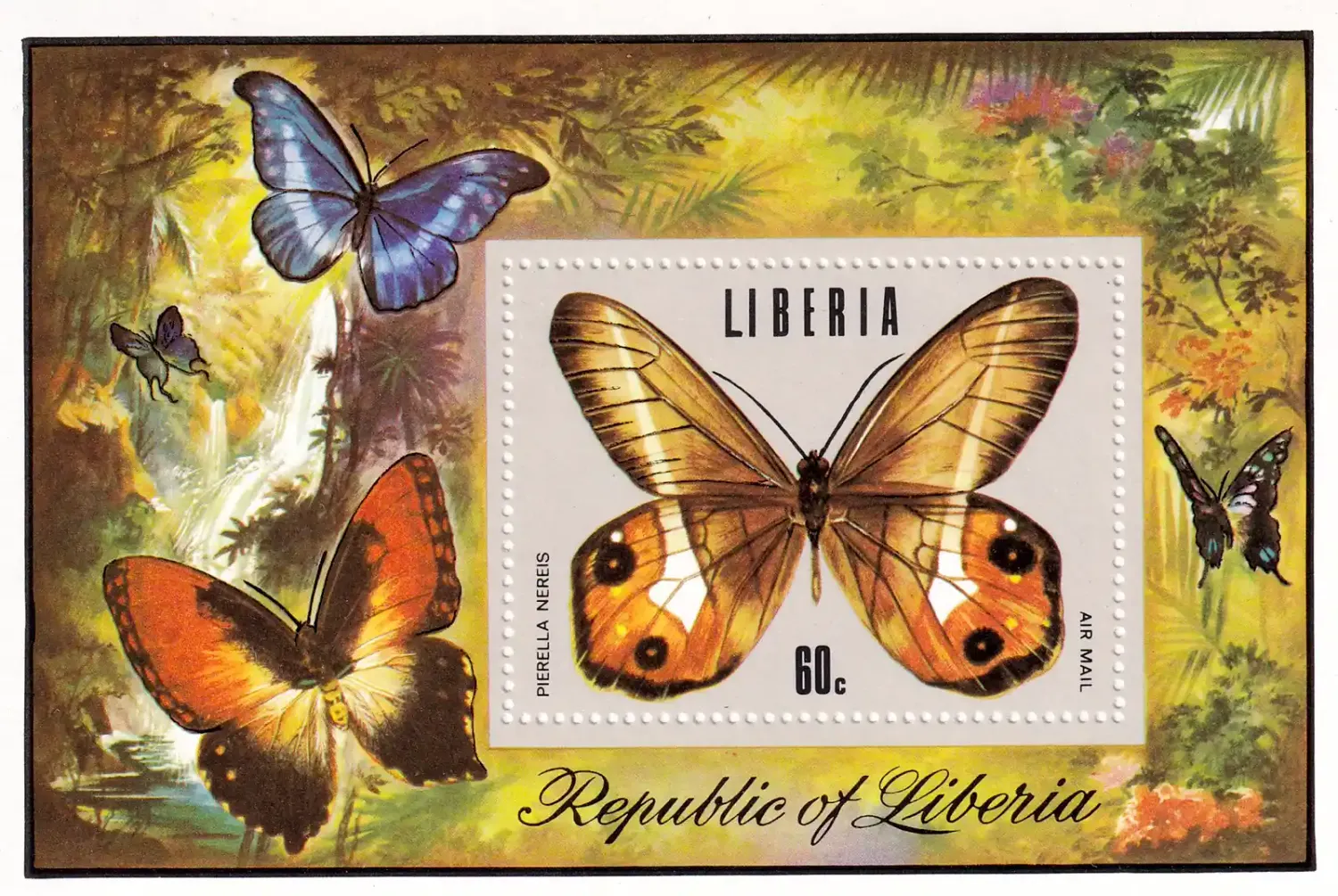 Liberia 1974 Tropical Butterflies (ss/1v) MNH (**) Liberia 1974 Tropical Butterflies (ss/1v) MNH (**)