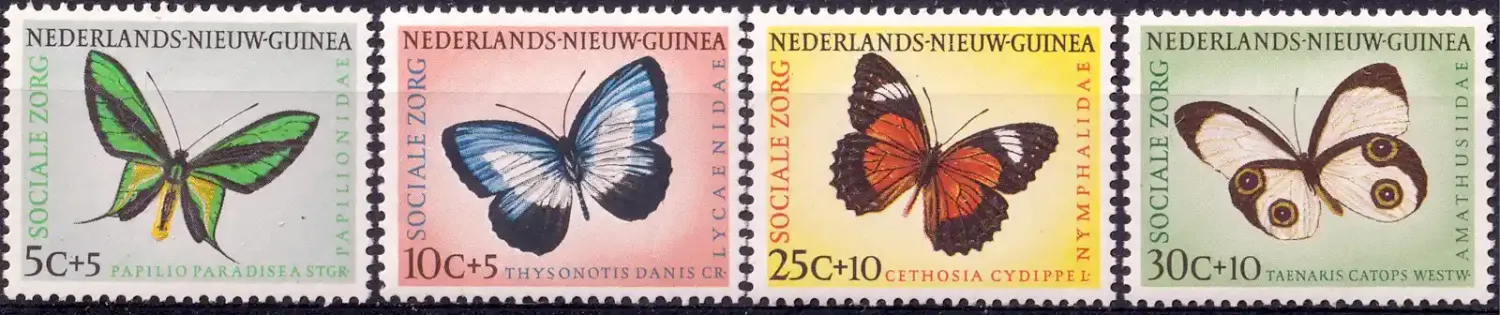 Netherlands New Guinea 1960 Social Care - Butterflies. (4v) MNH(**) Netherlands New Guinea 1960 Social Care - Butterflies. (4v) MNH(**)