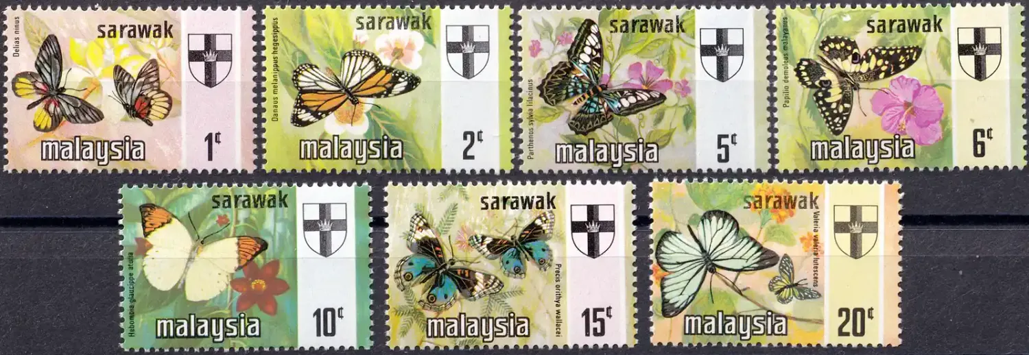 Sarawak, Malaysia 1971 Butterflies (7v). MNH(**) Sarawak, Malaysia 1971 Butterflies (7v). MNH(**)
