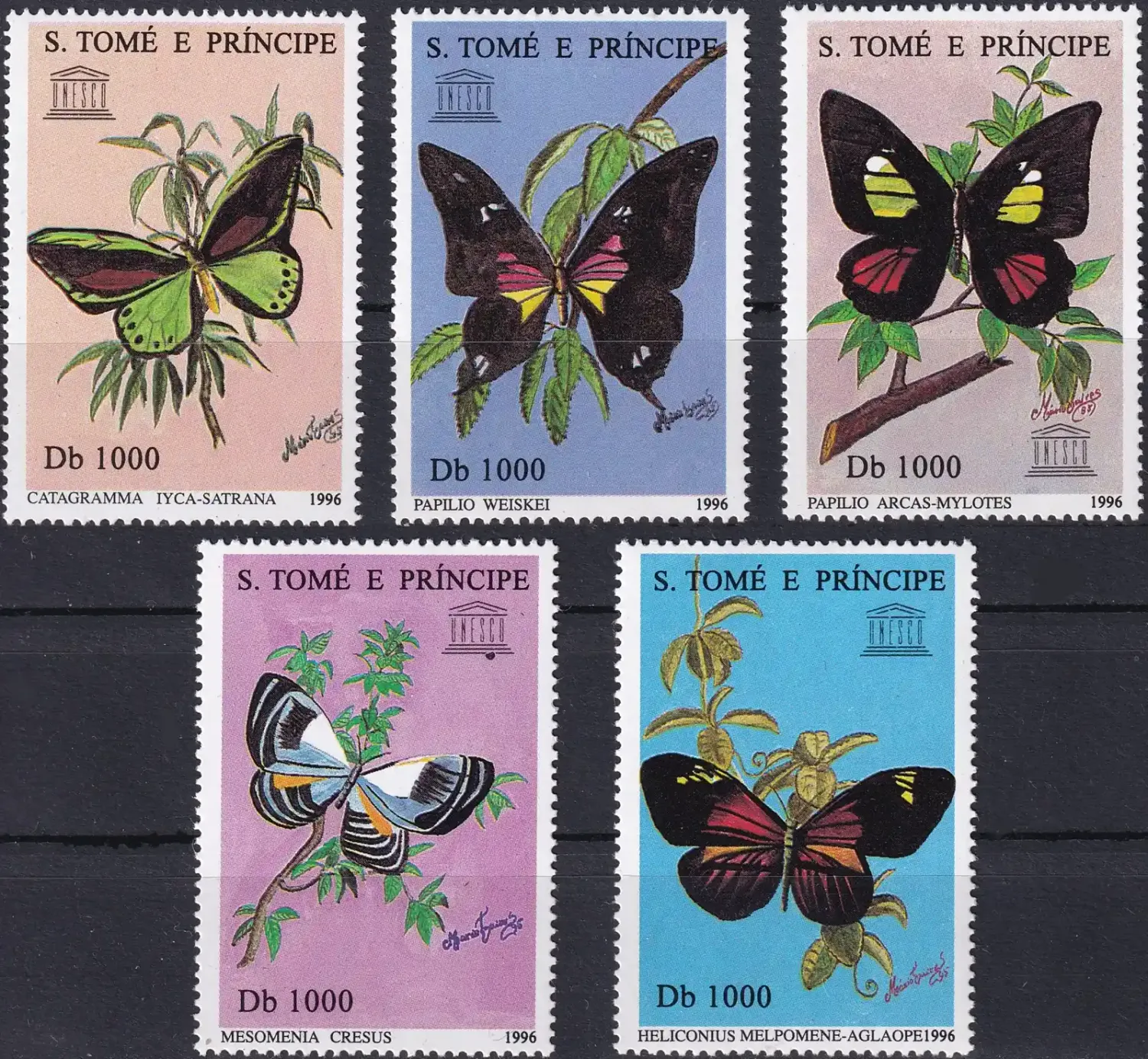Sao Tome And Principe 1996 The 50th Anniversary of UNESCO - Butterflies (5v). MNH(**) Sao Tome And Principe 1996 The 50th Anniversary of UNESCO - Butterflies (5v). MNH(**)